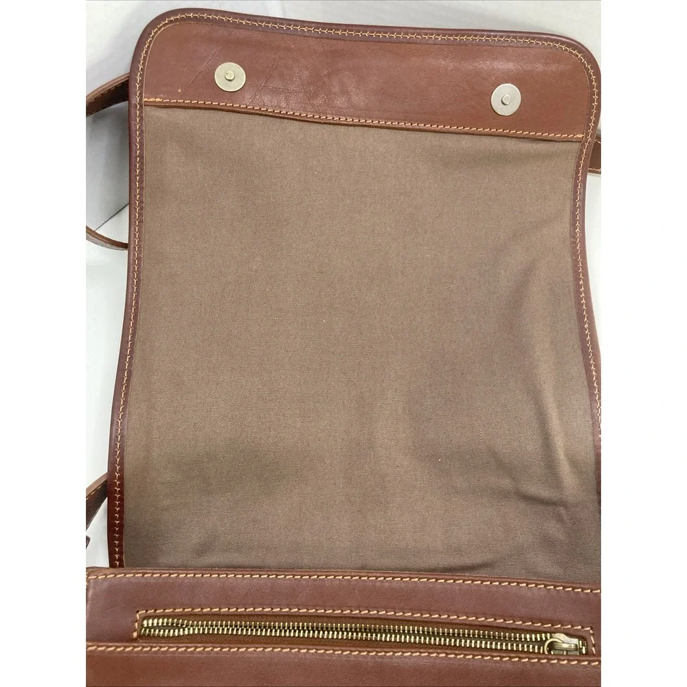Vtg Italian Leather Messenger‎ Bag Crossbody Purse Commuter Handmade in Italy